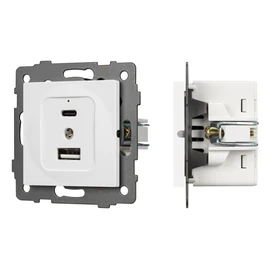 Фото #1 товара Механизм USB розетки SCT-MUAC-PL-WH-V (5V, 3A, QC4) (Arlight, -)