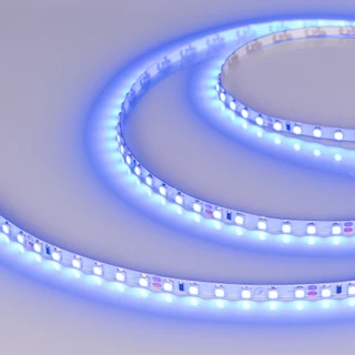 Фото #1 товара Светодиодная лента RT-A120-5mm 24V Blue (9.6 W/m, IP20, 2835, 5m) (Arlight, 9.6 Вт/м, IP20)