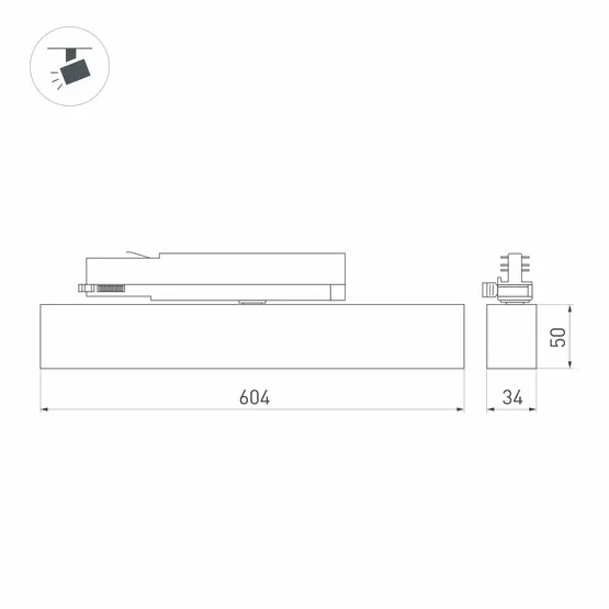 Фото #5 товара Светильник LGD-FLAT-4TR-S605-25W Day4000 (BK, 100 deg, 230V) (Arlight, IP20 Металл, 3 года)