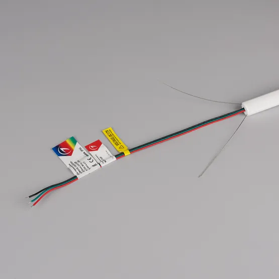 Фото #7 товара Светодиодная лента герметичная SPI-WAVE-TOP-G200-18x15mm 24V RGB PX2 (26 W/m, IP54, 5m, wire x1) (Arlight, Вывод прямой, 3 года)