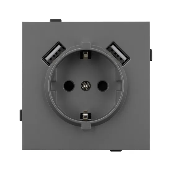 Фото #3 товара Механизм розетки с USB зарядкой SCT-TENDO-MUAA-SFPL-GR (230V, 16A) (Arlight, -)