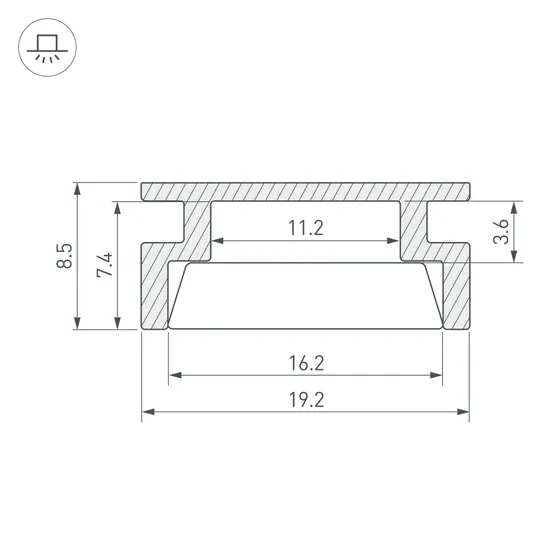 Фото #3 товара Профиль HR-2000 ANOD (Arlight, Алюминий)