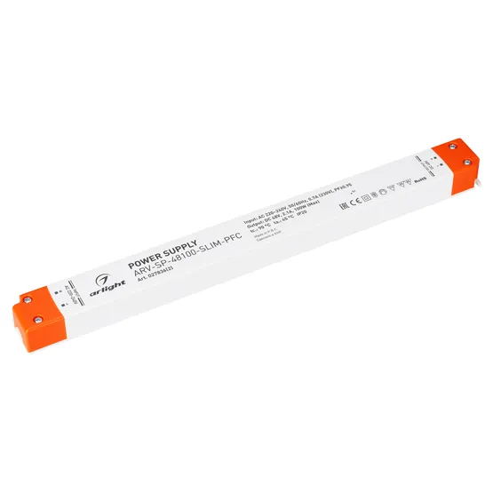 Фото товара Блок питания ARV-SP-48100-SLIM-PFC (48V, 2.1A, 100W) (Arlight, IP20 Пластик, 5 лет)