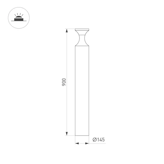 Фото #5 товара Светильник LGD-LONDARI-BOLL-H900-12W Warm3000 (BK, 125 deg, 230V) (Arlight, IP65 Металл, 3 года)