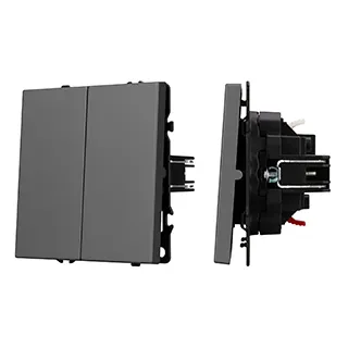 Фото товара Механизм звонкового выключателя двухклавишный SWT-NOBE-MKR2-SFPL-GR (230V, 10A) (Arlight, Серый базальт)