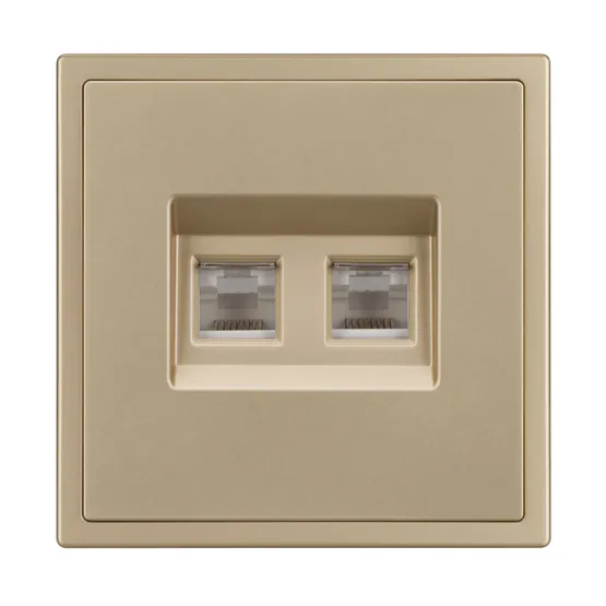 Фото #3 товара ARL NOBE Розетка компьютерная двойная софт-тач золотой песок SCT-MPC2-SFPL-GD (2хRJ-45, CAT6) (Arlight, -)