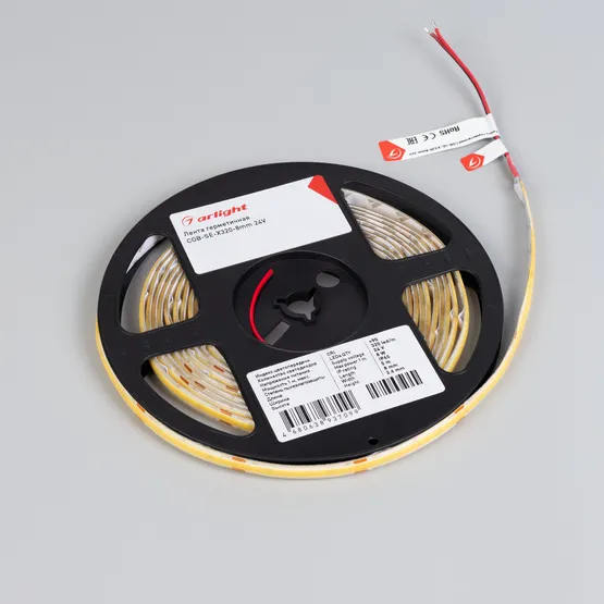 Фото #3 товара Светодиодная лента герметичная COB-SE-X320-8mm 24V Warm3000 (8 W/m, IP65, 5m) (Arlight, -)