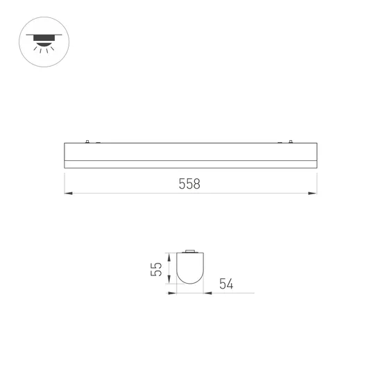 Фото #4 товара Светильник ALT-LARGO-558-18W Warm3000 (WH, 90 deg, 230V) (Arlight, IP65 Пластик, 5 лет)