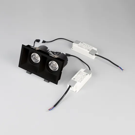 Фото #3 товара Светильник MS-FLOW-BUILT-S157x85-2x12W Warm3000 (BK, 38 deg, 230V) (Arlight, IP20 Металл, 5 лет)