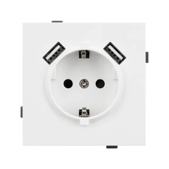 Фото #3 товара Механизм розетки с USB зарядкой SCT-TENDO-MUAA-PL-WH (230V, 16A) (Arlight, -)