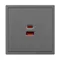 Минифото #3 товара Механизм розетки с быстрой USB зарядкой SCT-NOBE-MUAC-SFPL-FC-GR (65W, QC3) (Arlight, Серый базальт)